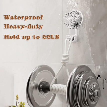 2 Pack Suction Cup Wreath-Hooks，22 LB Heavy Duty Waterproof Removable Vacuum Suction Hooks for Bathroom Kitchen， Wreath Hanger for Window Glass Front Door Halloween Christmas