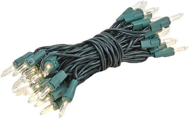 Novelty Lights 35 Light Clear Christmas Craft Mini Light Set, Non-Connectable, Green Wire, 13.5' Long