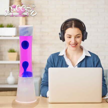 16 Inch Pink Cloud Magma Lamp,Motion Liquid Lamp Pink Liquid with Purple Wax Pink Blue Gradient Base Relaxing Gorgeous Lamp for Adults Night Light for Kids Women Girls Christmas Great