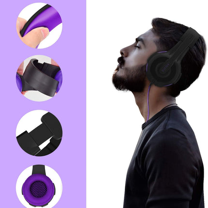 PC Gaming Headsets PS4 Headset for Xbox One - AH68 Wired Stereo Over Ear Gaming Headphone with Microphone for PC Computer, MAC Laptop, Playstation 4, Xbox one Controller, Phones,Tablet, PSP, Purple