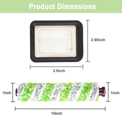 8 Pack Parts For Bissell Crosswave Pet Pro 2306A & Crosswave 1785 Series Vacuum Cleaner, 4 Pack 2460 Brush Rolls, 4 Pack 1866 Filters, Compare To Part 1613568&1613568, 1608684