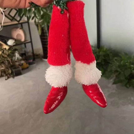 Christmas Tree Decoration, Elf Head, Arms and Legs for Christmas Tree, Stole Christmas Elf Stuffed Stuck Tree Topper Garland Ornaments (A)