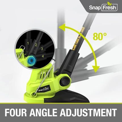 Cordless String Trimmer - SnapFresh 20V Line String Trimmer, Electric LawnTrimmer w/ Battery & Charger for Adjustable Angle Cutting, Lightweight String Trimmer / Edger in Garden & Outdoor