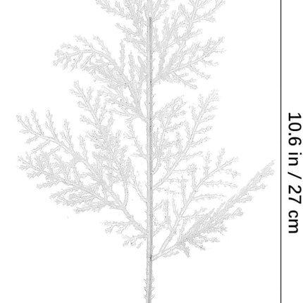 LIOOBO Christmas White Pine Needles Picks: 24 Pcs Artificial Pine Tree Twig, Pine Branches for Christmas Wreath Garden DIY Garland Decor