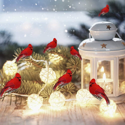 Cardinal Clip On Christmas Tree Ornaments - Bird Decorations - Red Body & Feathered Wings & Tail - Set of 24 - Each Bird is 2" Long - Wreath - Centerpiece - Crafts