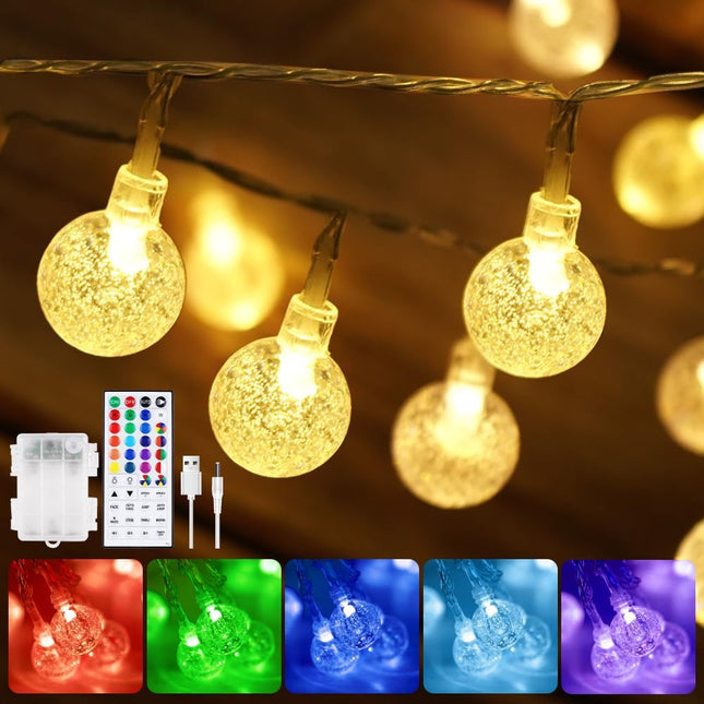 OMIKA Battery Operated String Lights, 18 Color Changing 15FT 30 LED Battery Operated Christmas Lights with Remote Timer, USB Powered Fairy Lights for Indoor Bedroom Outdoor Garden Patio Balcony Decor
