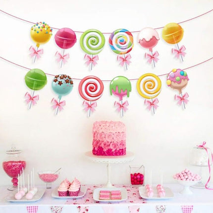 Candyland Banner,Lollipop Banner,Rainbow Candy Banner,Donut Banner,Candyland Party Supplies,Candyland Baby Shower,Candyland Decoration for Girls,Kids,Home,Classroom,Bedroom