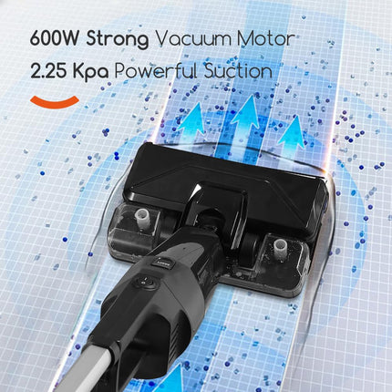 Upright Vacuum Cleaner 18 Kpa Powerful Corded Electric Mop 2 In 1 Corded Vac Lightweight Handheld Vacuum For Hardwood, Tile, Mable Floor Cleaning