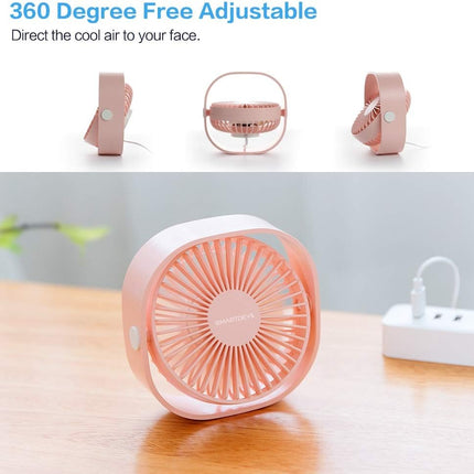 Smartdevil Small Personal Usb Desk Fan,3 Speeds Portable Desktop Table Cooling Fan Powered By Usb,Strong Wind,Quiet Operatio