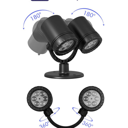 Christmas Double Head Snowflake Projection Lights, ZBPP Outdoor LED Christmas Lights IP65 Waterproof, Rotating Snow Lamp Brighter LED Landscape for Xmas Holiday Party Decoration