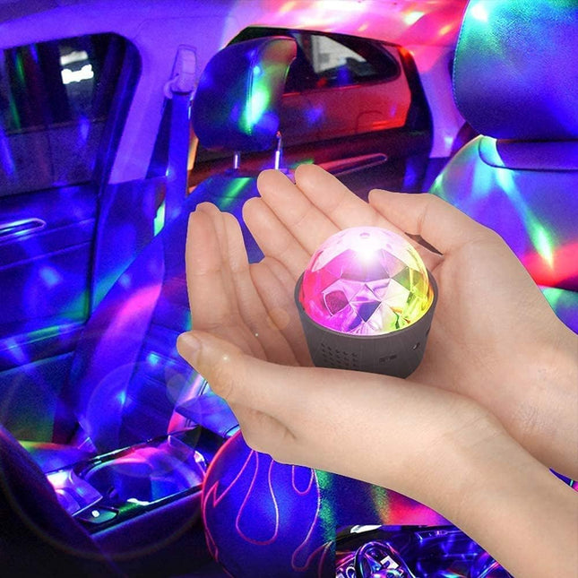 4 Packs Mini Disco Ball Lights, Voice Activated Multicolor Disco Ball Party Lights, USB Rechargeable Battery Car Decorative Lights, LED Stage Lights, Christmas Lights, Kids Party Room Party Lights