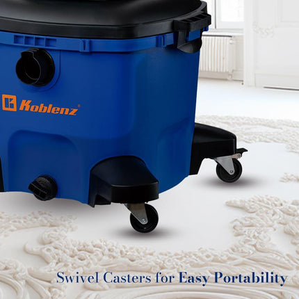 Koblenz Wd16 L4 Portable Wetdry Vacuum, 16 Gallon Tank, Black+Blue