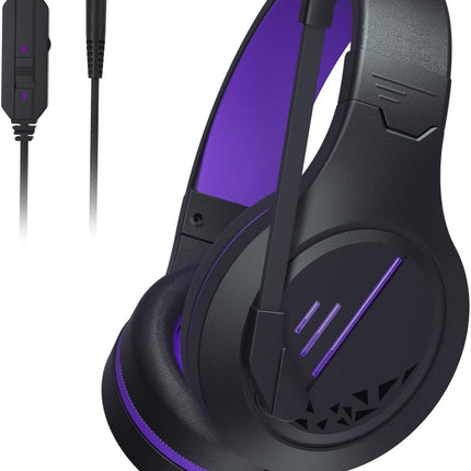 Anivia Stereo Gaming Headset for PS4, PC, Xbox One Controller, Noise Cancelling Over Ear Headphones with Mic, Soft Memory Earmuffs for Laptop/Mac/Nintendo/PS3 Games(Purple)