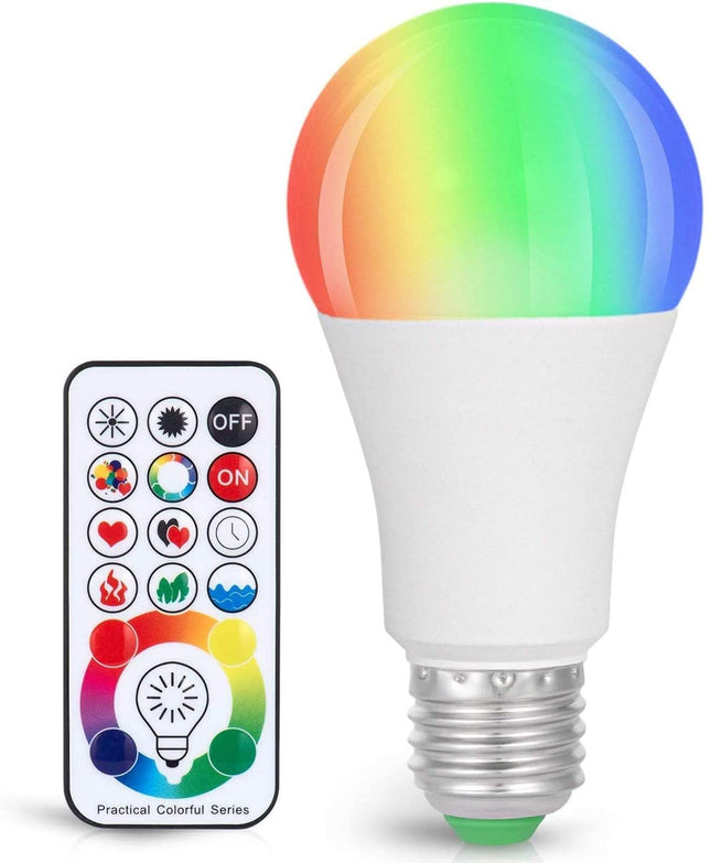 SUNNEST LED Color Changing Light Bulb, 900LM Dimmable E26 10W (60W Equivalent) RGBW, Mood Light Bulb with Timing Remote, 120 Colors Screw Base Lights for Home Decor, Bedroom, Stage, Party