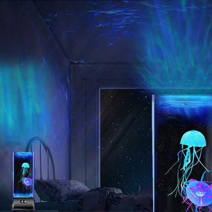 CALOVER s for Kids Boy Girl Men Women Birthday Christmas Thanksgiving All Holiday Jellyfish Lamp with Music Bluetooth Speaker Table Sensory Night Mood Light