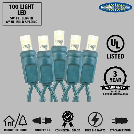 Novelty Lights 50FT 100 LED Christmas String Lights, Tree Lights Indoor Outdoor Commercial Grade LED Mini Light Set With 40,000 Hours Rating, Christmas Lights Christmas Tree Lights (Warm White)