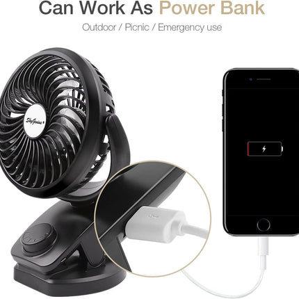 Battery Operated Clip On Fan Max 40 Hours Of Battery Life