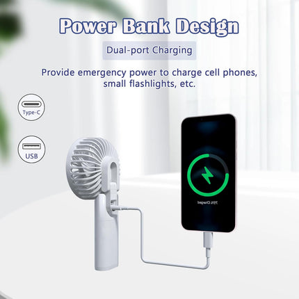 5600Mah] Hand Held Fan, Portable Fan Folding Handheld Fan For Travel, Personal Fan Battery Powered Rechargeable With Phone Charge