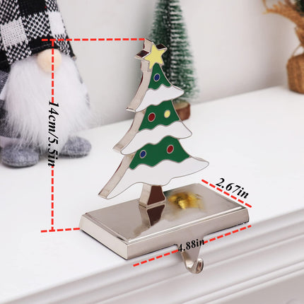 Christmas Tree Stocking Holders for Fireplace Mantle Reindeer Mantle Stocking Hangers Snowman Sturdy Stocking Hook Santa Claus Christmas Ornaments Holder Fireplace Home Decoration (4,C-Multi Holder)