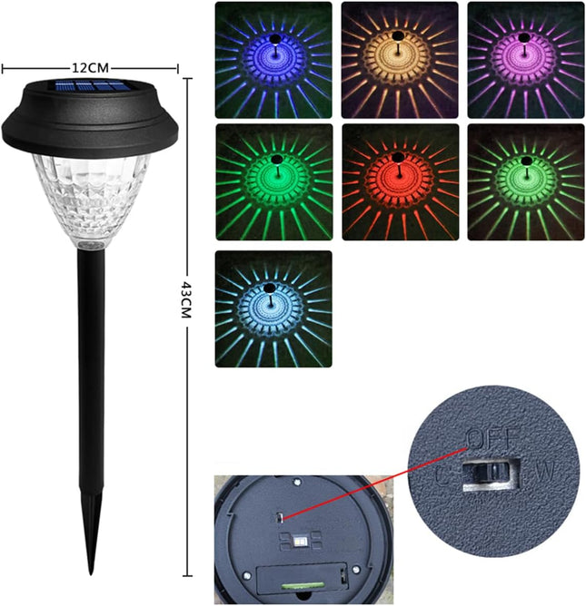 Solar Pathway Lights, Solar Garden Light Longer Lighting IP67 Waterproof 2 Lighting Modes&High-Brightness LED Path Lights for Outdoor Walkway Yard, Christmas Decor (6)