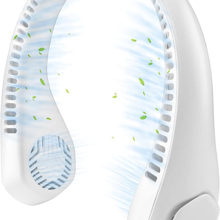 Chunghop Usb Hanging Neck Fan Portable Rechargable Bladeless Fan With 3 Speeds Strong Wind, 360° Cooling HandFree Neck Fan