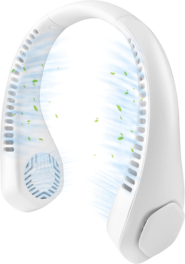 Chunghop Usb Hanging Neck Fan Portable Rechargable Bladeless Fan With 3 Speeds Strong Wind, 360° Cooling HandFree Neck Fan