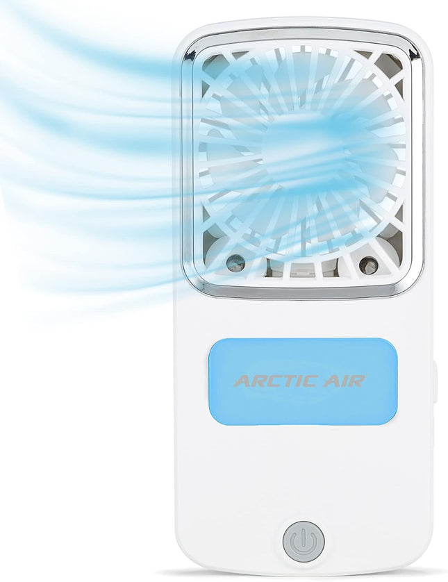 Arctic Air Portable Fan, Pocket Chill Handheld Mini Fan, Rechargeable Personal Air Cooler With HydroChill Technology, 3 Speeds Bu