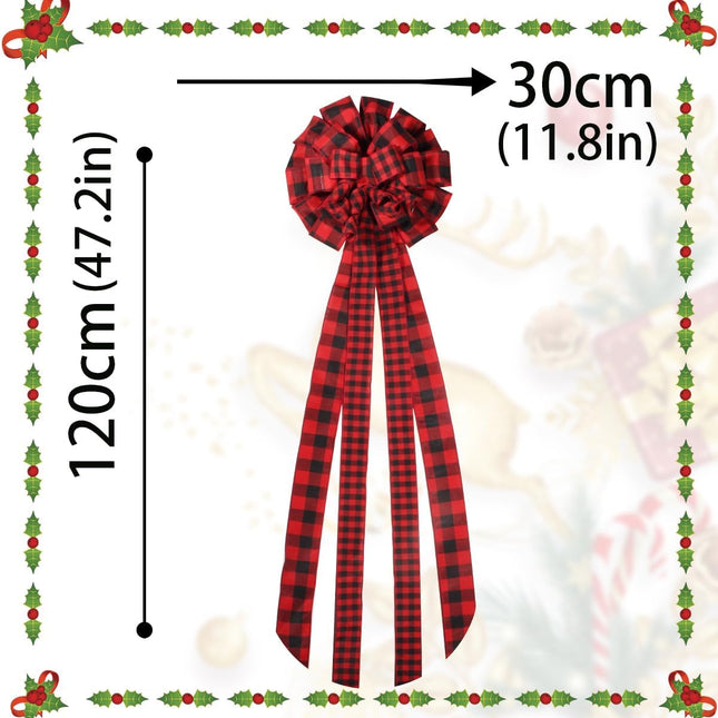 Christmas Tree Topper Wreath Bow Rustic Jute Bows Christmas Wreath Ornament Bow Pre-Tied Burlap Bows for Wedding Holiday Birthday Party Decoration