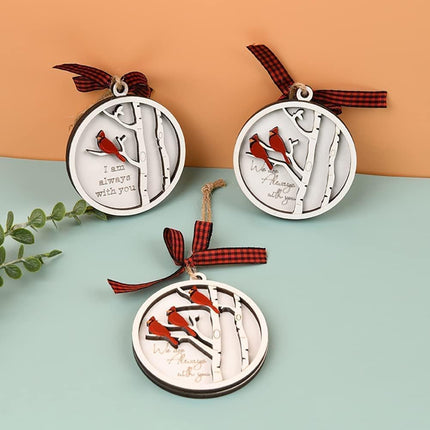 Cardinal Christmas Tree Ornaments,Red Cardinals Memorial ,It's a Visitor from Heaven,I am Always with You in Memory of Loved One Christmas Ornaments,Cardinal Bird Tree Topper Decorations (b)
