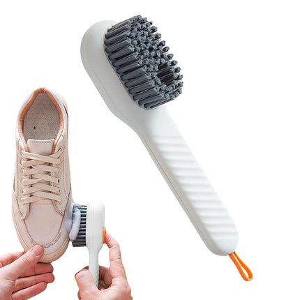 Eloxee Soap Dispensing Cleaning Brush with Handle Scrubbing Reusable Washing Shoe Brush for Shoes Clothes Cleaning (2 in 1 Brush)