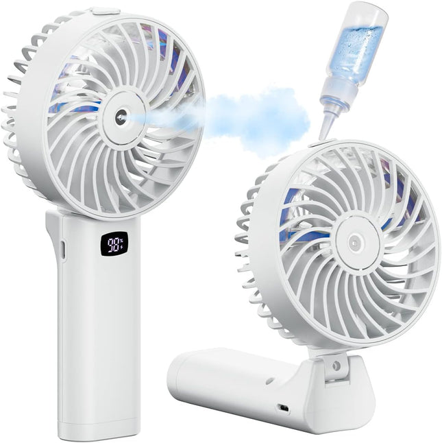 Gaiatop Portable Handheld Misting Fan, 4000Mah Rechargeable Personal Mister Fan, 4 Adjustable Speed Mist Fan, 180°Foldable, Mini