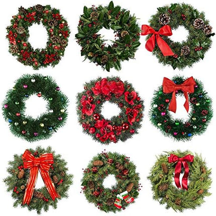 3 Packs Christmas Dark Green 12 Inches Wire Wreath Rings Wire Wreath Frame for Year Valentines Decoration (Style B)