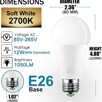 ILC LED Light Bulb 85W Equivalent, Color Changing Light Bulbs 2700K Warm White, Remote Control RGB 6 Modes, Timing, Sync, Dimmable E26 Screw Base (2 Pack)