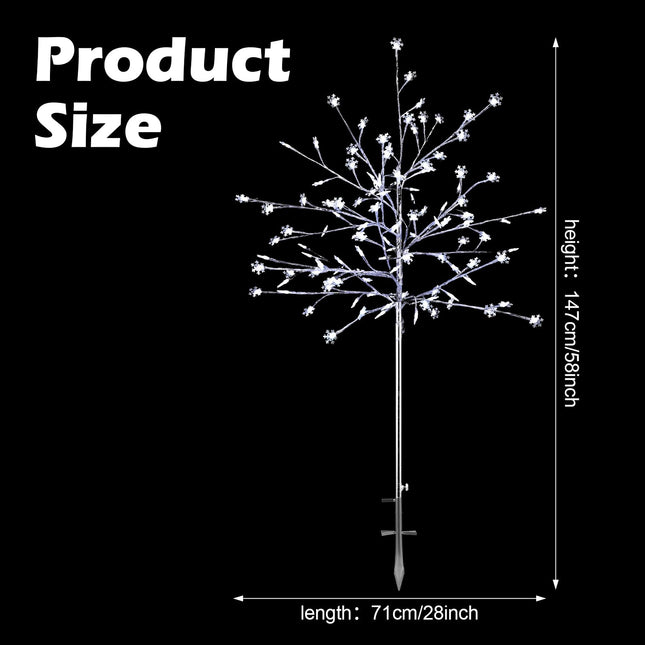 2 Pack 5Ft Outdoor Christmas Decoration Pathway Light Stake Frosty Snowflake Christmas Tree White Light Pre Lit for Outside Yard Garden Lawn Patio Walkway Christmas Holiday Decoration