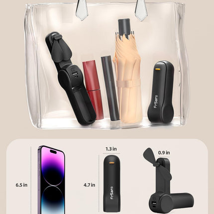 Frsara Portable Handheld Fan Rechargeable, Usb Rechargeable Small Pocket Fan, 2000Mah Battery With Power Bank, Upgraded Long Batt