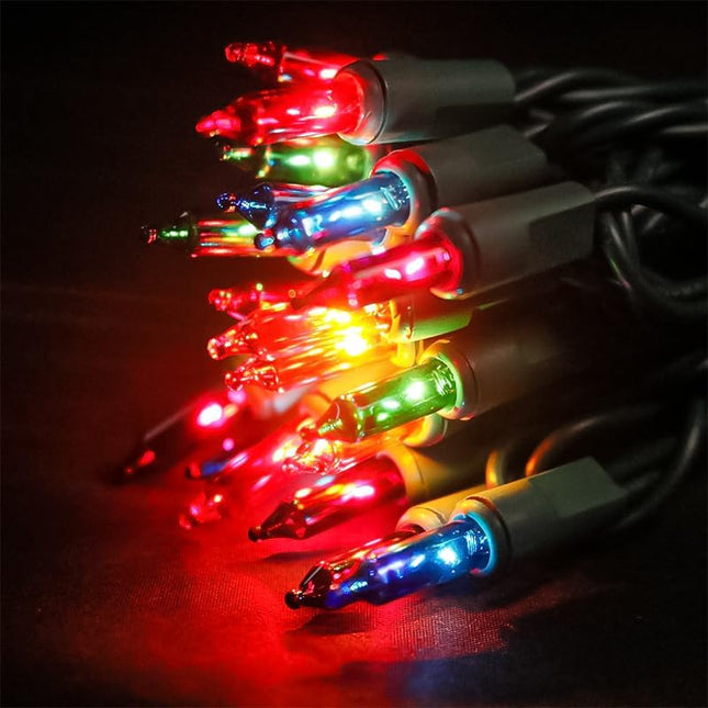 Christmas Lights Multicolor 35 Count - Incandescent Mini Christmas Lights for Indoor Outdoor Christmas Tree Decorations, 8.5 Feet Green Wire Colored Christmas String Lights