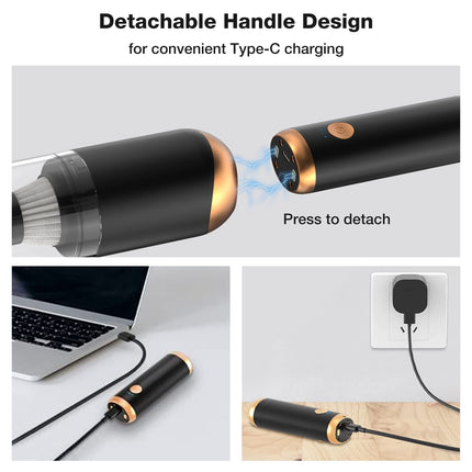 Fanisic Mini Handheld Vacuum Cleaner, 9500Pa Cordless Car Vacuum Rechargeable, Hand Vacuum & Detachable Led Flashlight 2 In 1, Lightweight Vacuum Cleaner For Laptop Keyboard, Piano, Crevices, Crumbs