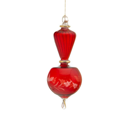The phoenix Red Glass Christmas Tree Topper ornament Ribbed Glass decoration ideas for Christmas Christmas decorative for living room hanging ornaments