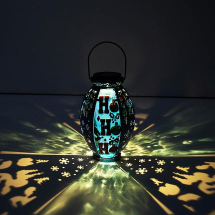 VEWOGARDEN Solar Lantern Outdoor Waterproof Snowflake Christmas Lanterns Decorative Outdoor Hanging Solar Lantern for Porch Patio Table