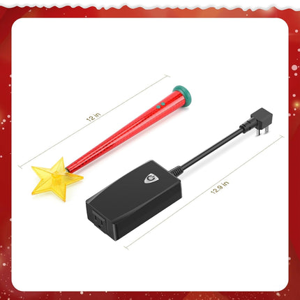 Magical Christmas Wand Remote Control Outlet Christmas Tree Remote Control Christmas Tree Decorations Christmas Tree Ornaments Remote Control Function Smart Outlet with 100 Ft Range - Red