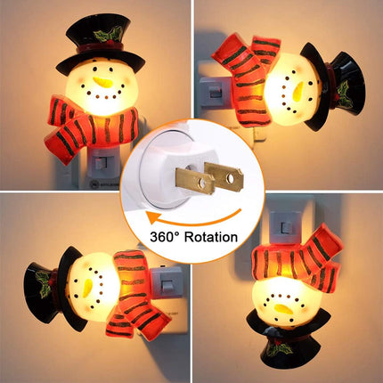 DRomance Christmas Decoration Night Light Plug in with Switch Manual On/Off, Plug in Nightlight for Kids Incandescent Bulb Included with 360 Degree Swivel Plug, Snowman Night Light Bedroom