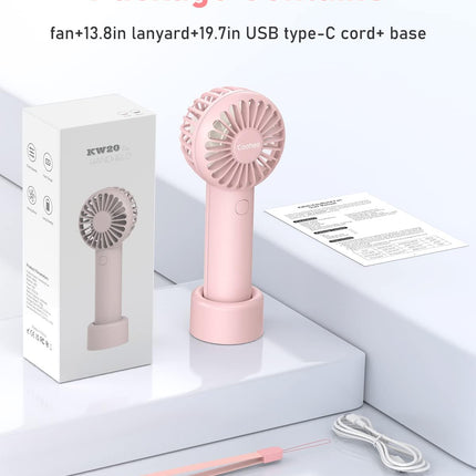 Mini Handheld Fan 4800Mah Battery Portable Fan Usb Rechargeable Eyelash Fan 3 Speeds Wind Powerful Makeup Fan Cute Small Fan