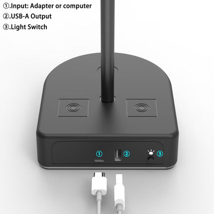 RGB Headphone Stand with USB Charging Port or Hub, Desk Gaming Headset Holder, Durable Hanger Rack Suitable for Desktop Table, Game,Earphone, PC, Gamer Accessories (Black)