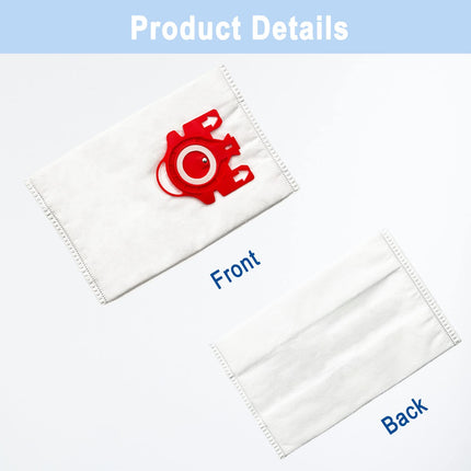 12 Pack Miele Airclean 3D Fjm Vacuum Cleaner Bags Compatible With Miele Compact C2 Complete C1 Compact C1 S246S256I, S300,S500 S700,S4000 And S6000 Series Canister Vacuums,Part 10123220