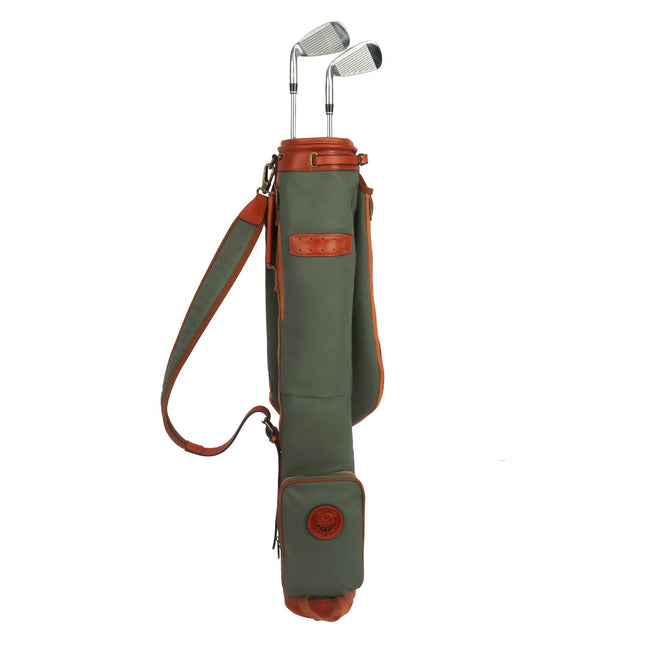 Tourbon Vintage Golf Club Carry Bags Travel Case - Canvas and Leather
