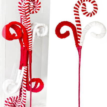 Candy Cane Christmas Decorations, 6 Pcs Christmas Tree Picks, 17 Inch Red and White Christmas Ornaments for Christmas Tree Topper Filler, Big Large Ornaments Grinchs Candyland Xmas Decorations