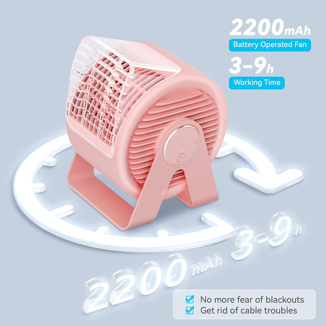 Misby Usb Small Desk Fan, Portable Fans With 3 Speeds Strong Airflow, 5.5 Inch Quiet Table Fan, 60° Rotate Personal Cooling Fan