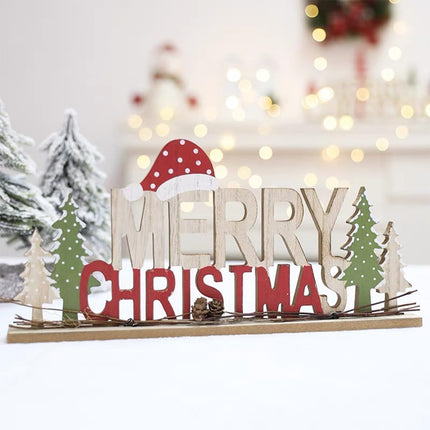 Christmas Tabletop Decor Sign, Wooden Christmas Signs with Christmas Tree Merry Christmas Letter for Coffee Table,Tiered Tray,Shelf Christmas Decorations for Home/Holiday Christmas Decor