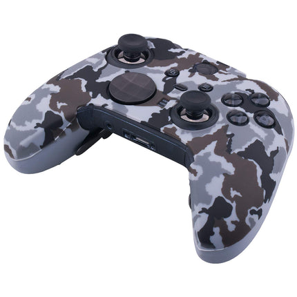 1 x Protective Customize Transfer Print Silicone Cover Skin Camougrey + 6 Thumb Grips Analog Caps for Xbox Elite Series 2 Controller