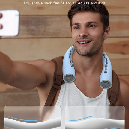 Cafele Personal Neck Fan Fit For Large Neck] Adjustable Bladeless Neck Fan, 17 Hours Max Operated Cooling Neck Fan, Usb Recharge